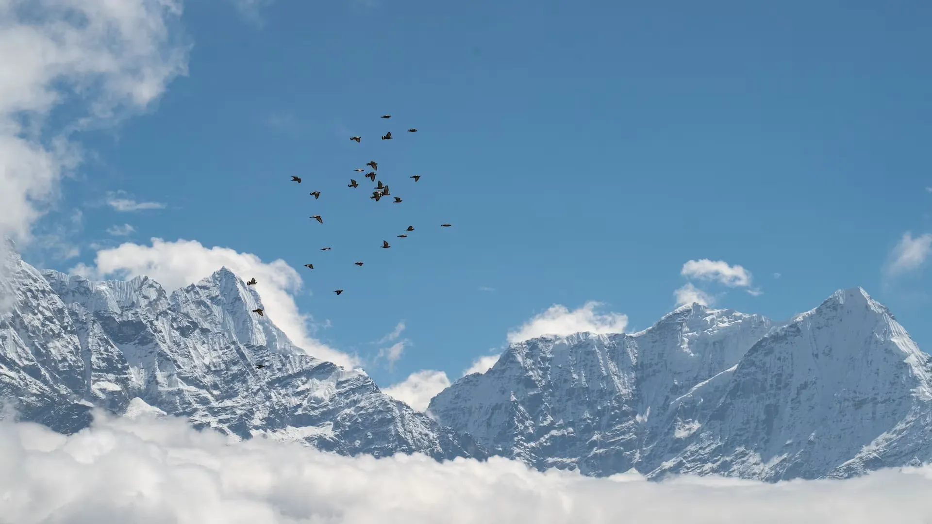 Views of trekking in Everest region at the time of December